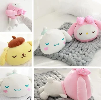 

candice guo! super cute plush toy papa pom pom purin melody Cinnamoroll big head doll soft cushion girls birthday Christmas gift