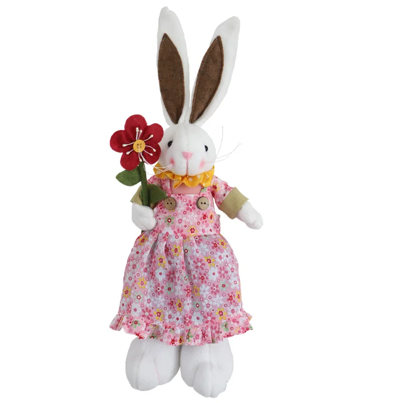 45 см милый плюшевый кролик кукла Пасхальный подарок морковка, кролик кукла детский подарок кролик, Плюшевая Кукла kawaii Кролик игрушка розовый кролик - Цвет: Розовый