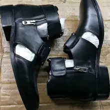 Хороший модный Европейский и американский полый мужские мотоботы ручной работы Пояса из натуральной кожи Kanye West Стиль Лето Zip Сапоги и ботинки для девочек