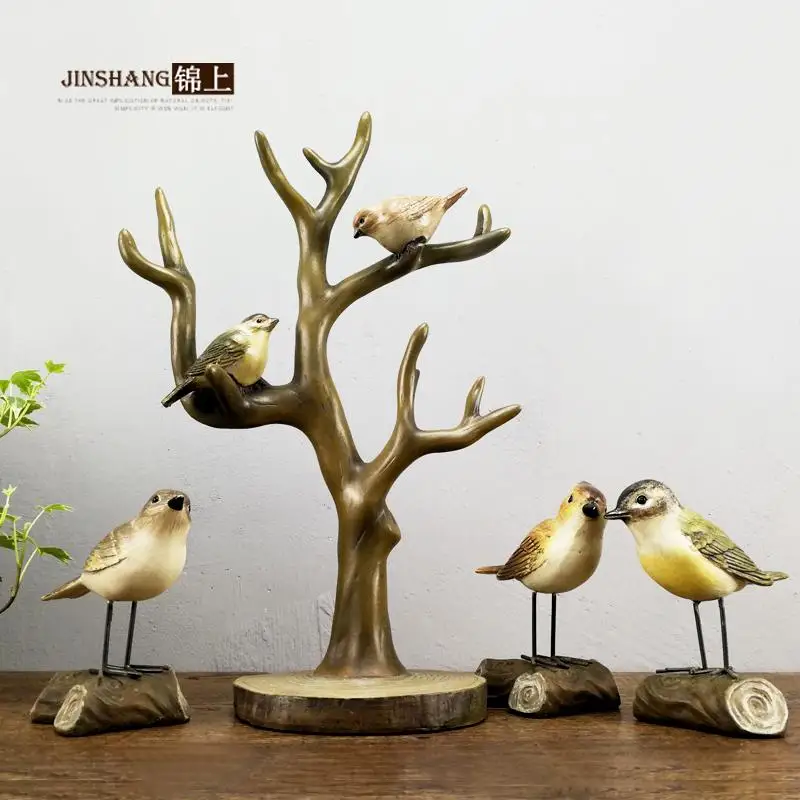 

American country retro tree bird jewelry frame Home Furnishing ornaments creative craft gift art decoration party