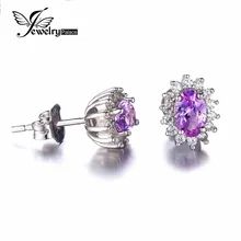 JewelryPalace Oval 2.5ct Alejandrita Sapphire Stud Pendientes Para Las Mujeres 925 Princesa Diana William Joyería Fina