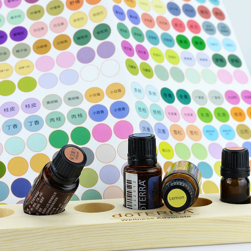 

192pcs/Sheet Colorful Paper Stickers Labels for Glass Essential Oil Bottles Cap Lid Labels Blank Round Circles Sticker