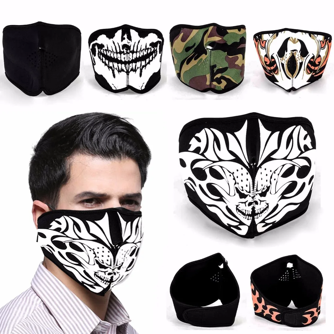Mayitr Neoprene Motorcycle Half Face Mask Sport Biker Skateboard