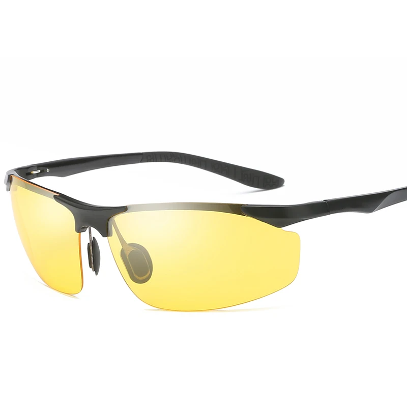 YSO очки ночного видения для мужчин алюминия и магния рамки поляризационные ночное видение очки для вождения автомобиля рыбалка с антибликовым покрытием 8179 - Цвет оправы: Black-Yellow