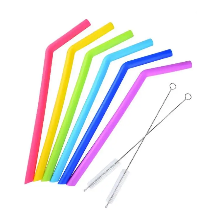 6pcs Straw With 2pcs Brush Silicone Drinking Straw For 30oz Tumbler
