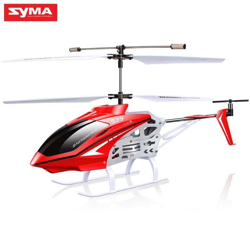 

SYMA Original S39 2.4GHz 3CH RC Helicopter with Gyro Led Flashing Aluminum Anti-Shock Remote Control Toy Kids Gift Red/White
