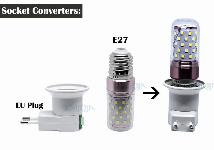 Цоколь E27 Светодиодный светильник цоколь Тип цоколя до 110 В 220 В штепсельная вилка европейского стандарта держатель лампы конвертер+ кнопка включения/выключения
