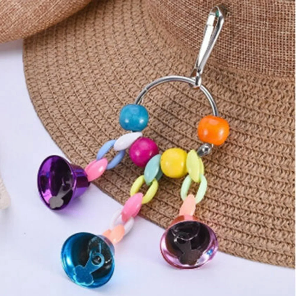 Parrot Bells Toy Birds Chewing Hanging Swing Cage Toy Parakeet Beads Cockatiel Play Toy Pet Bird Supplies