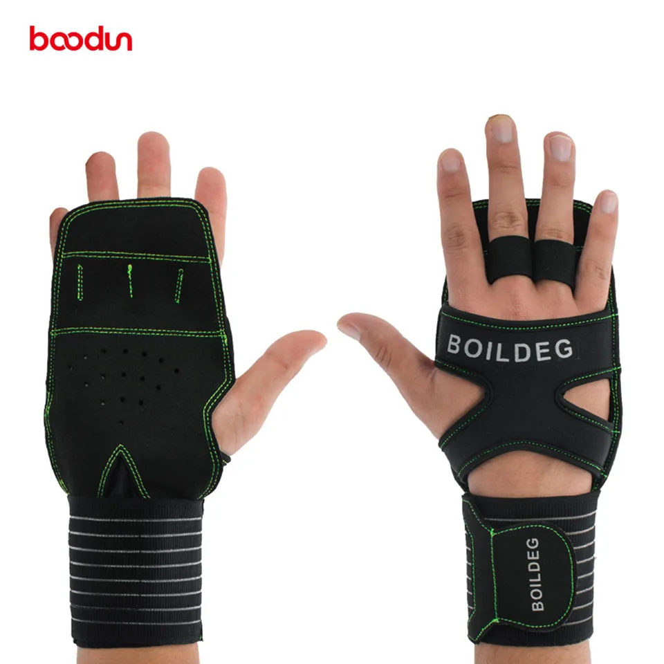 

BOODUN Protect Wrist Fitness Weight Lifting GYM Gloves Men Sports bodybuilding Exercise Non slip Training Weightlifting Gloves