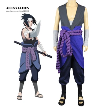 

Free Shipping Customized Naruto Uchiha Sasuke Halloween Cosplay Costume Anime Customized for kid and adult Cosplay festivals