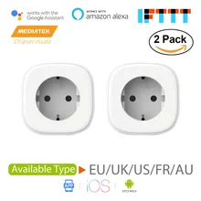 Smart WiFi Plug, Amazon Alexa и Google Assistant и IFTTT поддерживаются, приложение дистанционного управления Meross MSS210/MSS310 2-Pack