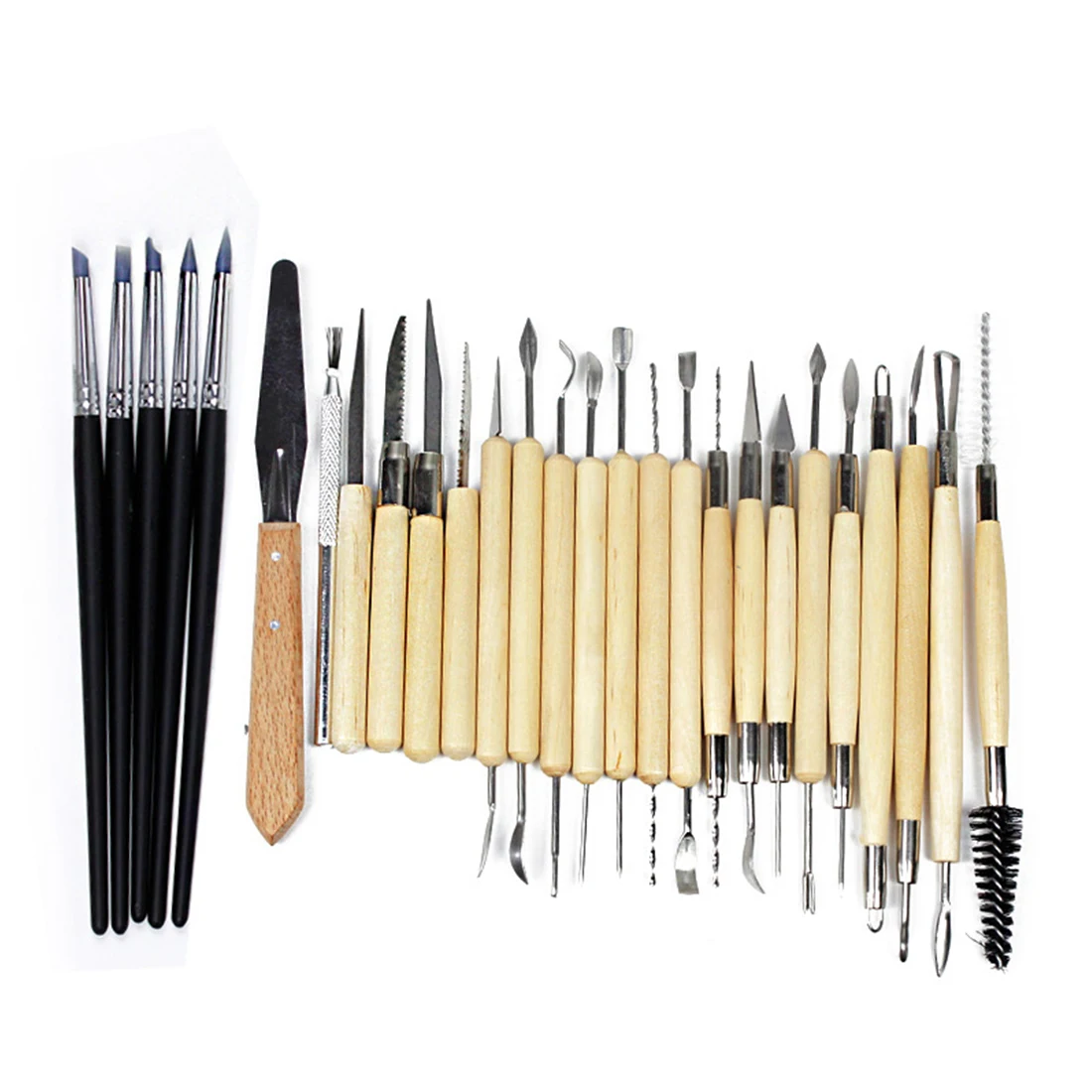

New 27pcs Silicone Rubber Shapers Pottery Clay Sculpture Carving Modeling Pottery Hobby Tools
