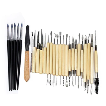 

New 27pcs Silicone Rubber Shapers Pottery Clay Sculpture Carving Modeling Pottery Hobby Tools