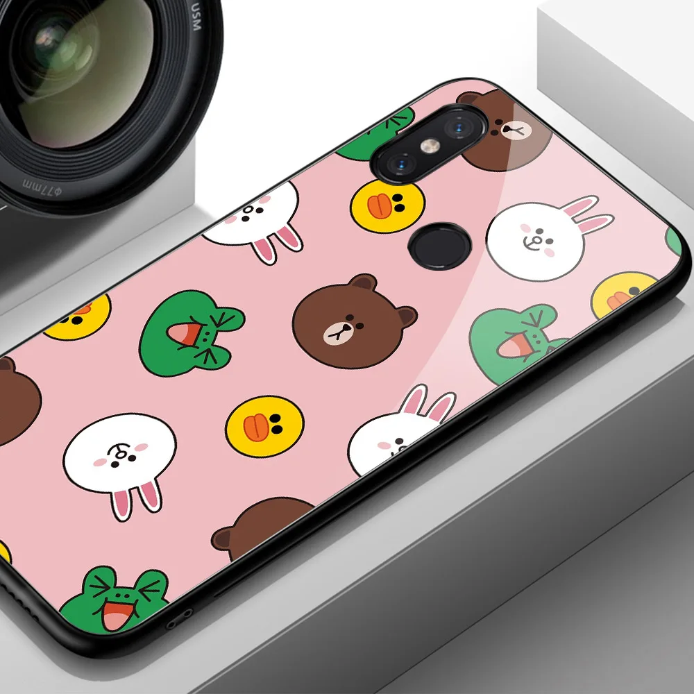 FinderCase for case Xiaomi Mi 8 se Cute bear couple Hard Back Glass Phone cover for Mix 2 2s 3 case Xiaomi Mi 8 9 SE lite max 3