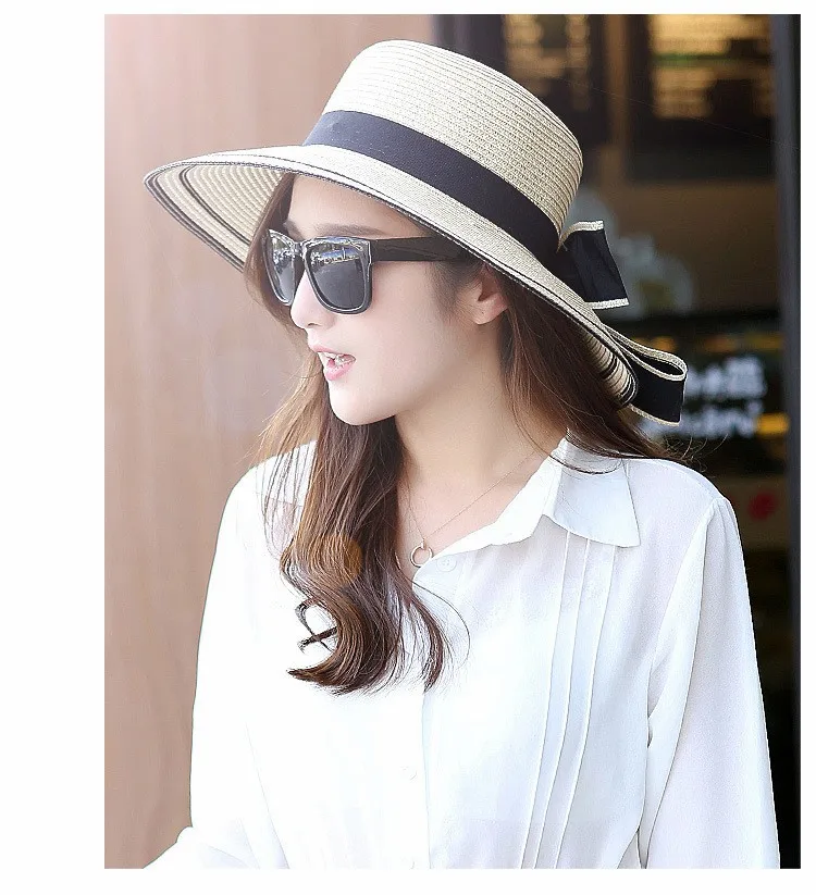 Bucket Hats Women Elegant Summer Beach Hat Solid Bow Lovely Chic Leisure Daily All-match High-quality Girls Womens Female