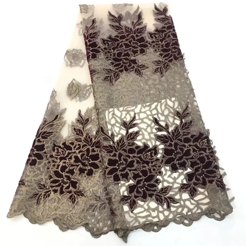 

The latest African lace fabric embroidery, French lace fabric Nigeria mesh high quality lace fabric