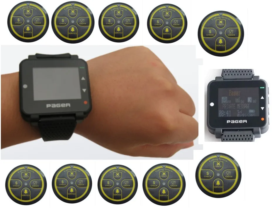 Бесплатная доставка! Система paging watch POCSAG 2 шт. программируемый пейджер для часов с