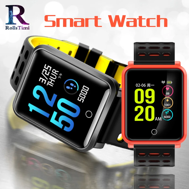 

RollsTimi Fitness Tracker N88 Smart Watch Bluetooth IP68 Waterproof Smart Bracelet Heart Rate Blood Pressure Monitor Smartwatch