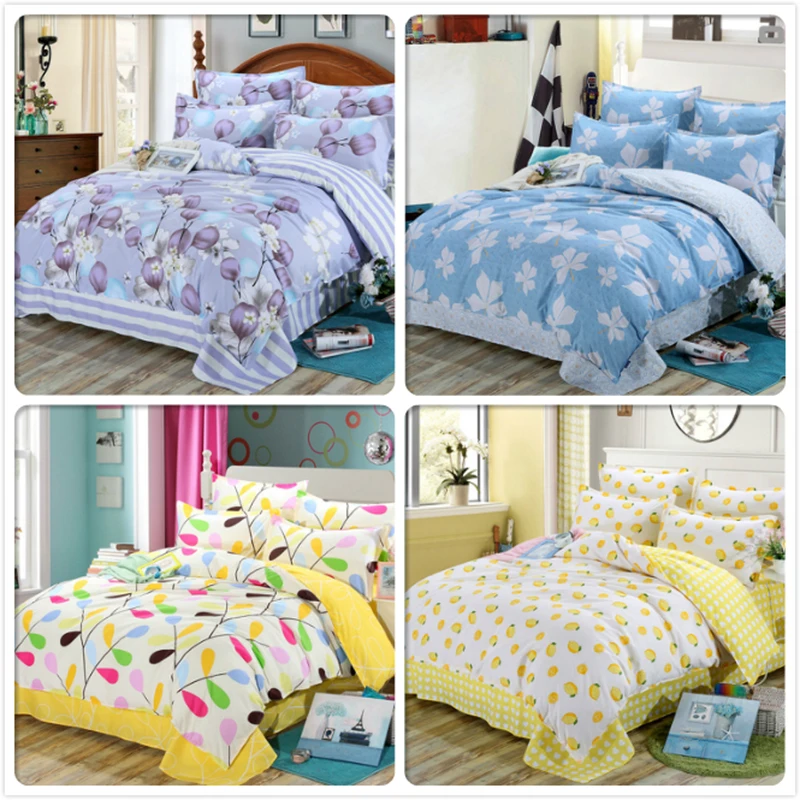 AB Side Comforter Case 3/4 pcs Bedding Set Quilt Duvet Cover Kids Cotton Bed Linen Full King Queen Twin Single Size 1.5m 1.8m 2m | Дом и сад
