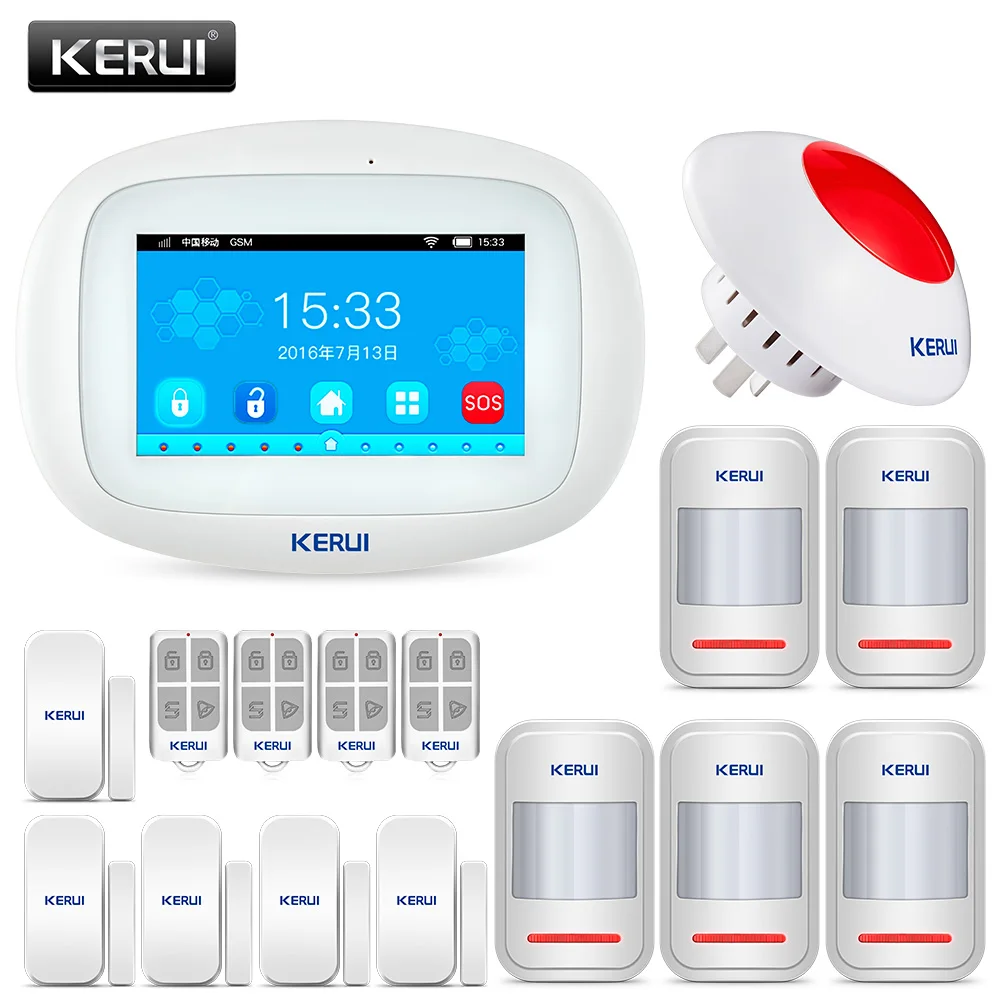 KERUI K52 Беспроводная охранная домашняя Wi-Fi gsm сигнализация Android ios APP контроль 4,3 дюймов TFT цветной сенсорный экран