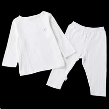 Детское нижнее белье унисекс, комплект для маленьких мальчиков и девочек, хлопок, чистый белый розовый синий, мягкий дышащий повседневный комплект одежды, детские комбинезоны