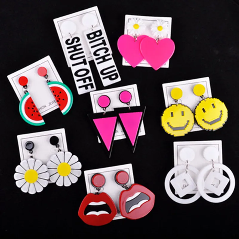 

Acrylic Cute Fruit Earrings Strawberry pineapple tomato kiwi orange cucumber dragon apple Pineapple fruit Earrings Dainty Gift