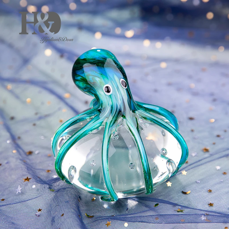 Handmade 3D Green Octopus Style Ornaments Bottle Blue Background Art Decorative Glass Luminous Mug Handmade 3D Green Octopus Style Ornaments Bottle Blue Background Art Decorative Glass Luminous Mug