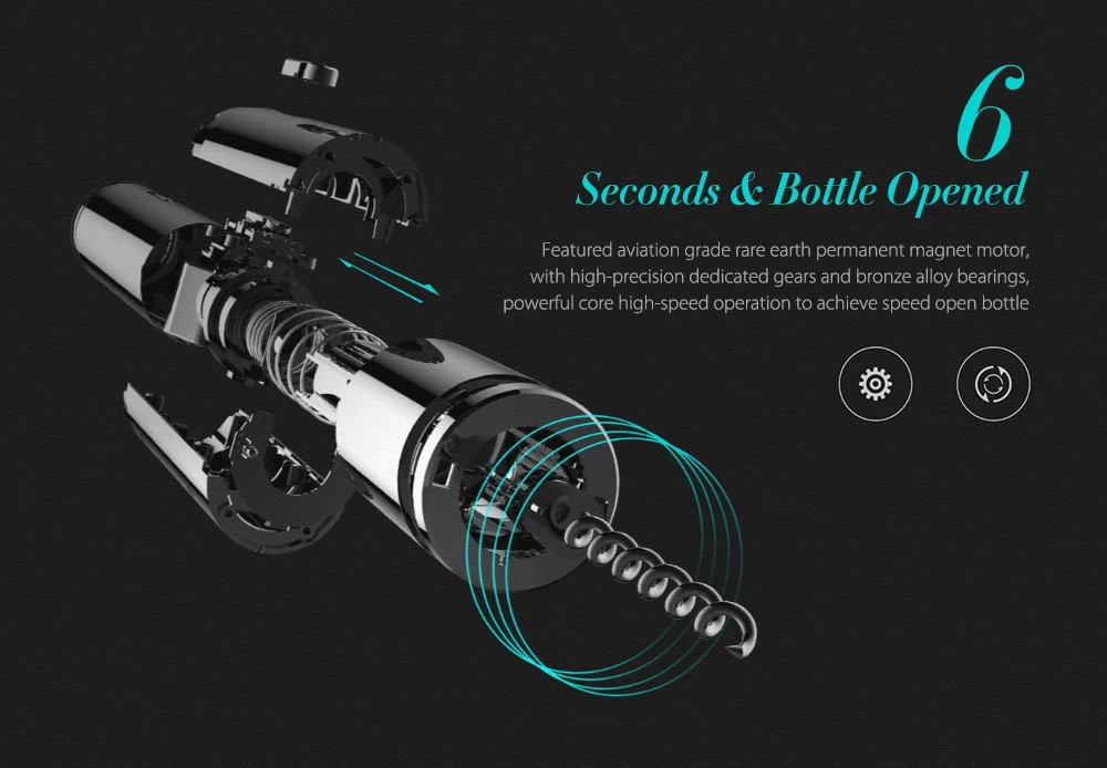 11 Mijia, креативные открывалки для вина, кухонный инструмент, 5 минут, зарядка через usb, электрическая открывалка для бутылок для дома, отеля, вечерние, свадебные