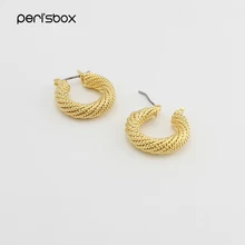 Серьги-кольца Peri'sBox в стиле панк для женщин, массивные металлические маленькие серьги-кольца, геометрические круглые серьги 2,1 см