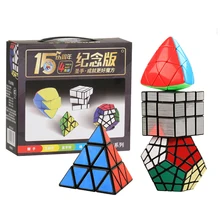 4 PCS SET Megaminx Pyraminx Magic Speed Cube Strange Sharp Magic Cube Puzzle Speed Magic Mirror