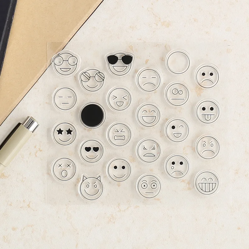 

High Quality New Ins Emoji Emoticon Clear Stamps for Scrapbook Silicone PVC Stamp ST0015