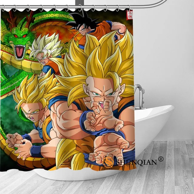 Custom dragon ball Bath Curtain Fabric Modern Shower Curtain bathroom