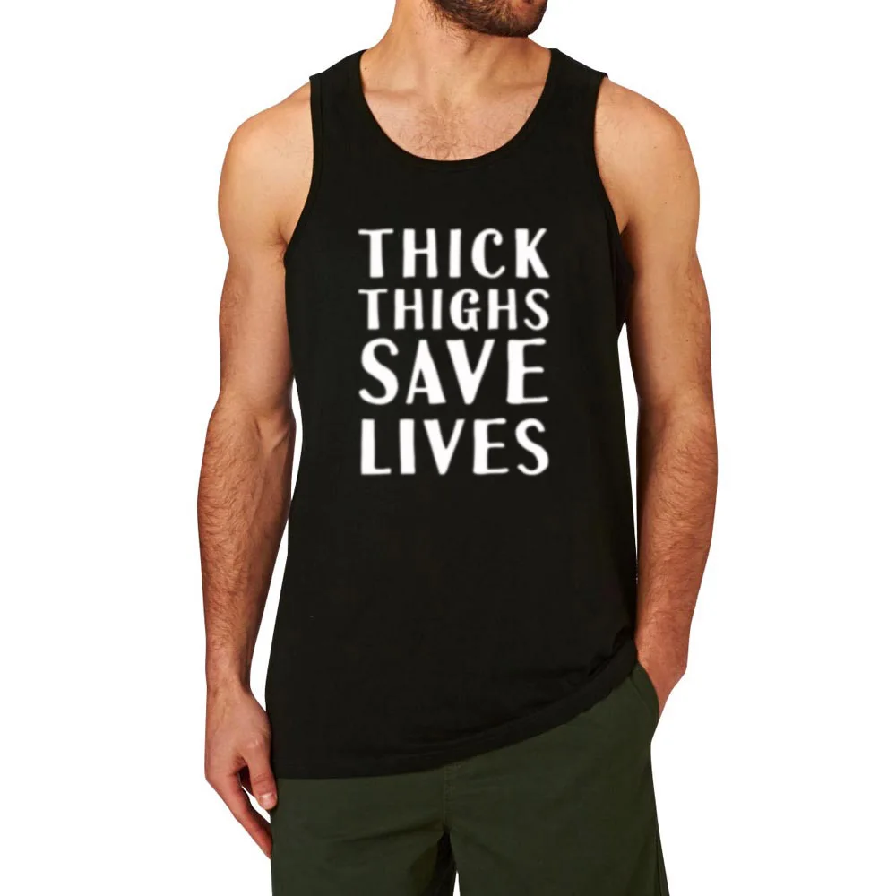 Mens Thick Thighs Save Lives Workout Tank Tops menin Tank Tops from
