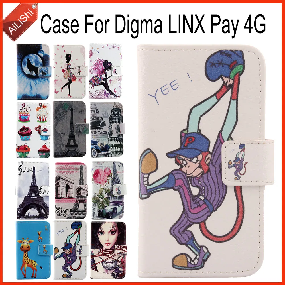 Фото AiLiShi Case For Digma LINX Pay 4G Luxury Flip PU Painted Leather Exclusive 100% Special Phone Cover Skin+Tracking | Мобильные