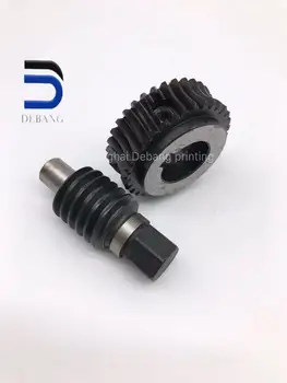 

One set 66.006.029 66.006.031 Worm and Worm Gear for offset printing machine