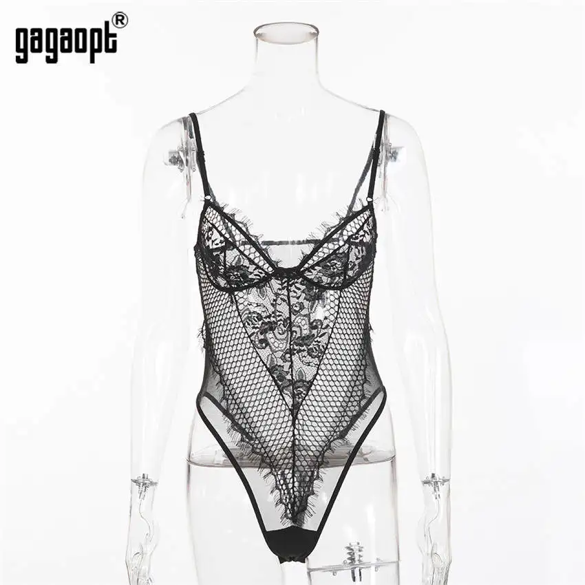 long sleeve bodysuit Gagaopt 5 Colors Lace Bodysuit Women Hollow Out Sexy Bodysuit Fashion White/Black Bodysuit Jumpsuit Overalls Sleepwear bodysuit women Bodysuits