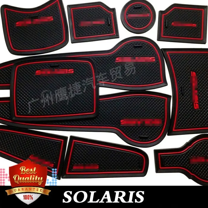 

For SOLARIS Car Cup Mat/Pad for Hyundai Solaris Gate Slot Pad door pad Luminous Non-Slip Interior Door Pad/cup Mat
