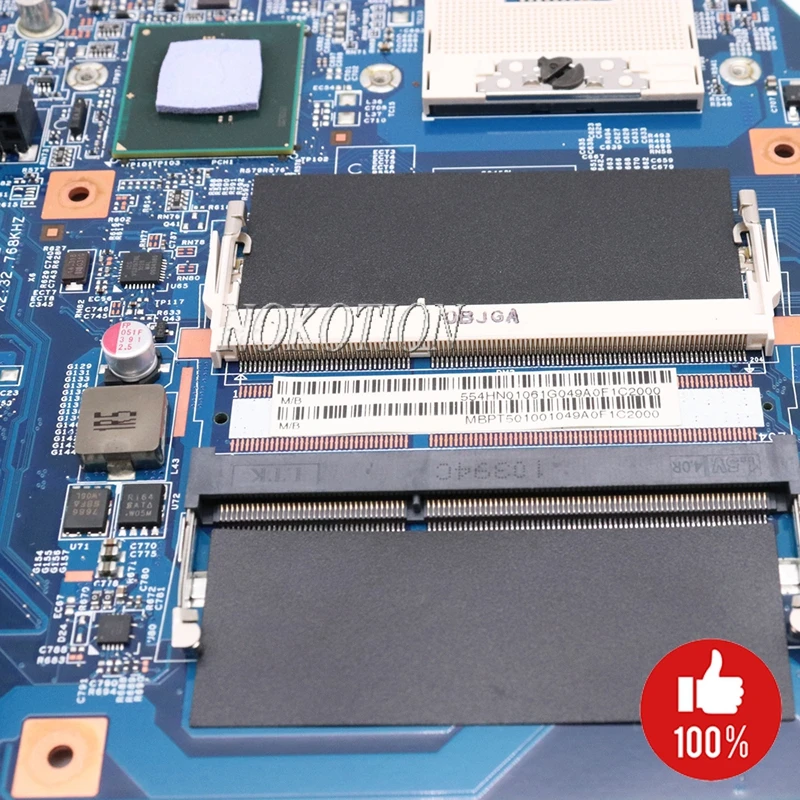 NOKOTION для acer aspire 7741 7741Z 7741G 7741ZG материнская плата для ноутбука HM55 GMA HD DDR3 MBPT501001 48.4HN01.01M Бесплатный процессор
