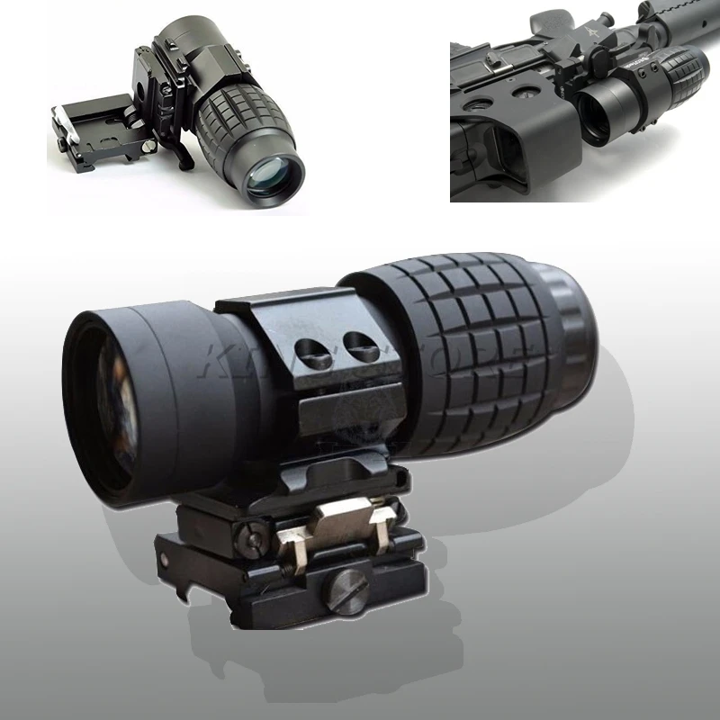 Tactical 3x magnifier scope Hunting Airsoft 3X30mm Magnifying Scope Focus Adjusted With Flip Up Mount