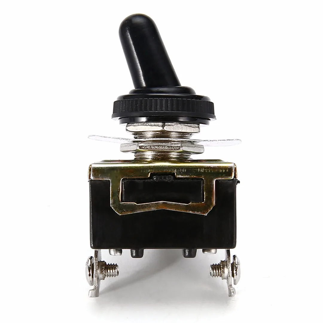 1pc Miniature Metal On Off  SPST Toggle Switch with Waterproof Cover 12V 29x15.8x19mm