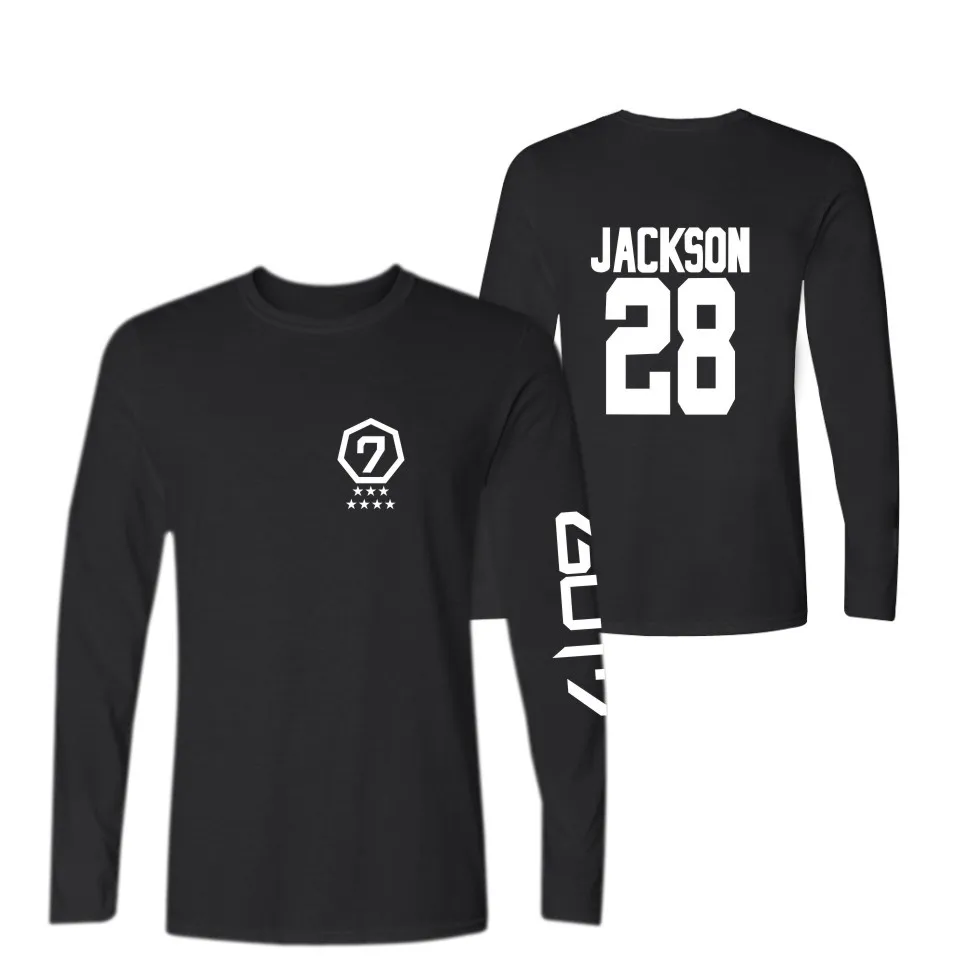 

Kpop GOT7 Jackson Mark Long Sleeve T Shirt casual Long T-shirt Men Women Hip Hop tshirt plus size streetwear ladies tops