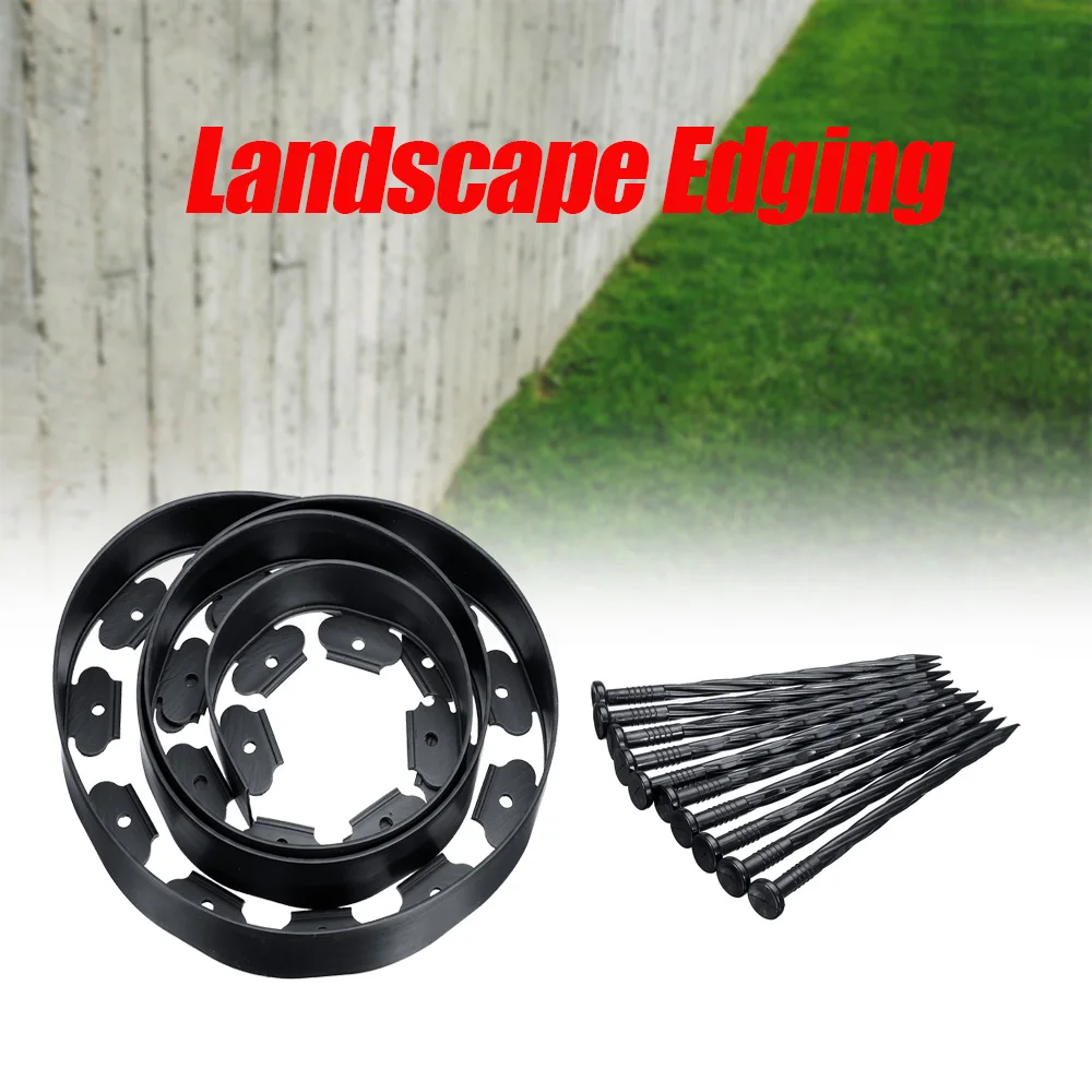 

300CM Front Yard/Backyard Garden Fence Landscape Edging Decor Garden Lawn Edging Plant Border Yard +10 Pins