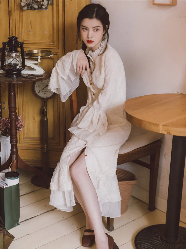 

2018 new fashion women's dresses spring and autumn elegant vintage dress long sleeve vestidos
