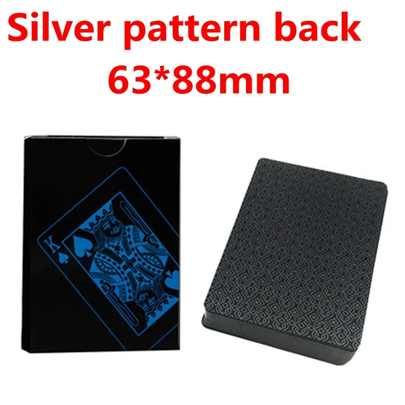 Прямая поставка, 16 видов качественных пластиковых ПВХ покерных водонепроницаемых черных игральных карт, креативный подарок, прочный покер - Цвет: PK7C