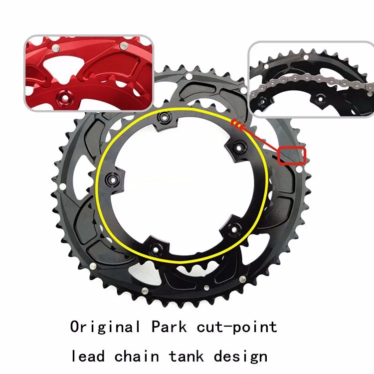 VXM الطريق دراجة Chainwheel كيت المزدوج البيضاوي Chainring 110BCD 50 طن/35 طن 7075-T6 سبائك 700C الطريق الدراجة دراجة كرنك دراجة أجزاء