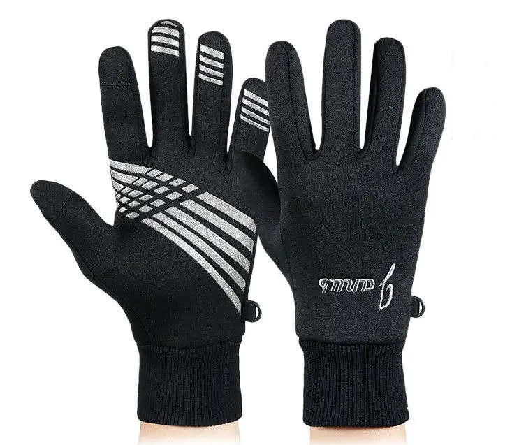 Высокое качество! Мужские и женские теплые футбольные перчатки JANUS уличные Верховые перчатки, перчатки с сенсорным экраном - Цвет: Black