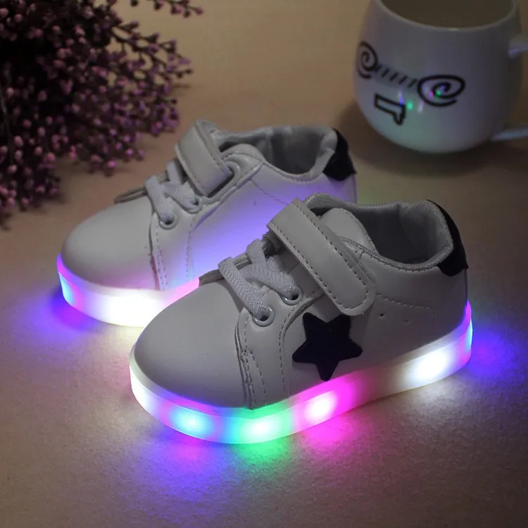 J Ghee Fashion LED Light Stars Kids Shoes For Baby Boy Girl Children's Casual Sneakers Boys Girls Soft Anti-slip Sports Shoes