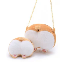 Cute Corgi Butt Shape Coin Purse Animal Plush Backpack Creative Corgi Crossbody Shoulder Bag Girl s