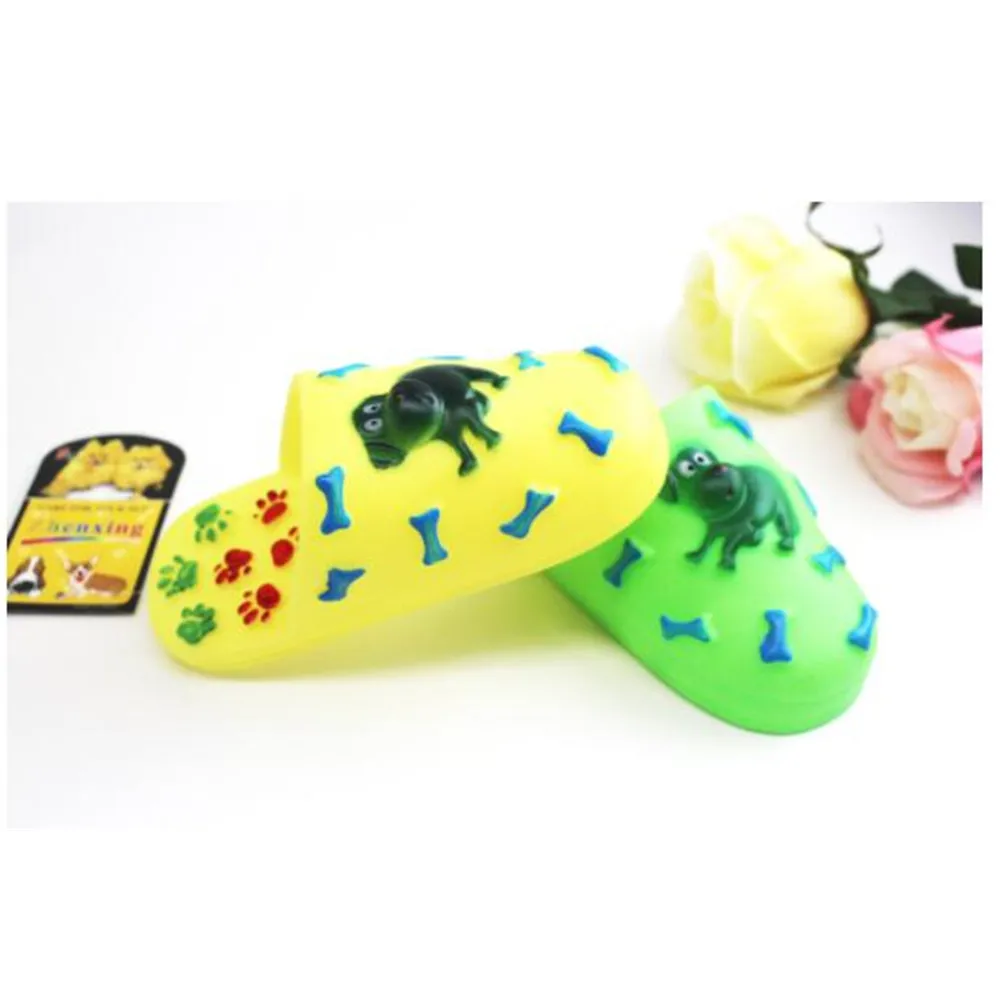 

Hateli Pet Sneakers Toys Plastic Vocal Cute Cartoons Swaying Shoes Screaming Puppy Dog Toy