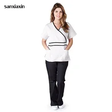 Униформа медсестры аптека женский короткий рукав скраб костюмы Стоматологическая косметологическая оральная pet летний операционный хирургический наряд Топ+ брюки костюм
